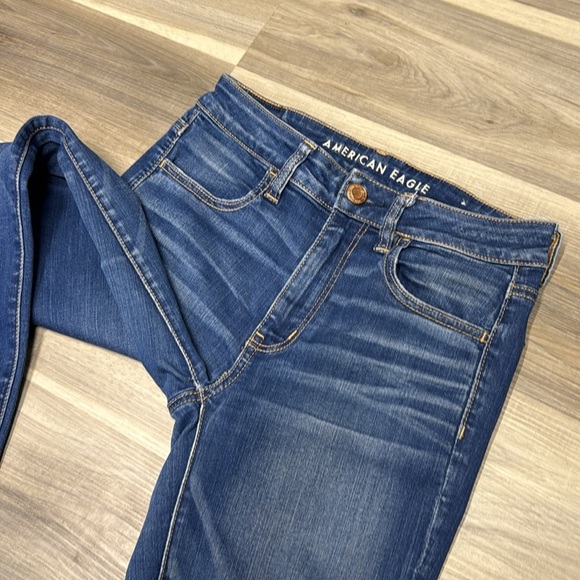 🏴 American Eagle Outfitters Blue high rise jegging crop size 4 - Picture 6 of 12